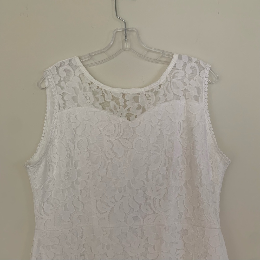 Mslg Round Neck V-Back Wedding Guest Floral Lace A Line Dress NEW - Picture 8 of 14